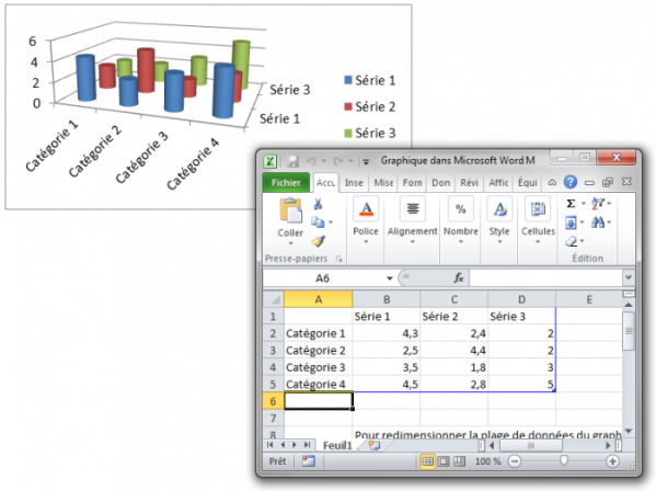 Deux objets sont insérés dans le document