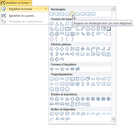 Modification de la forme