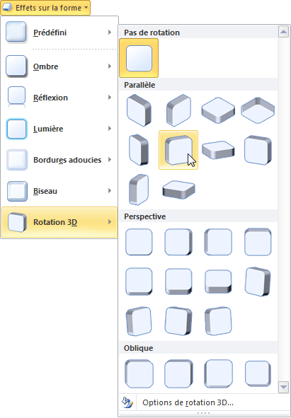 Insertion d'un effet 3D