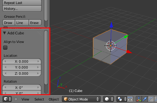 Les paramètres du mesh lors de son ajout