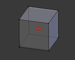 Le petit cercle marron, entouré de rouge, représente l'origine du mesh