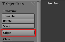 Replacer l'origine depuis le volet Mesh Tools