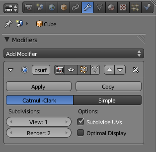 Le modificateur Subsurf