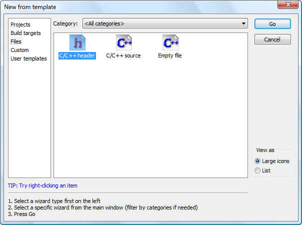 Création d'un fichier d'en-tête