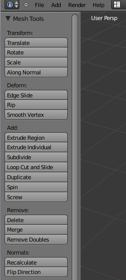 Le volet Mesh Tools