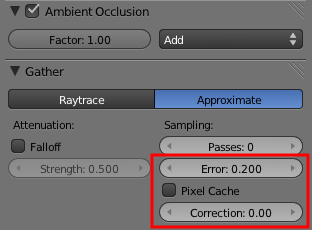 L'onglet Ambient Occlusion