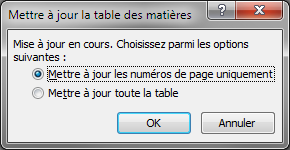Quel type de mise à jour voulez-vous effectuer ?