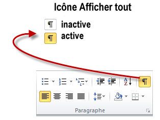 Selon son état, l'icône Afficher tout affiche ou dissimule les entrées d'index