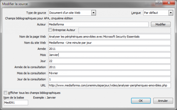 Cette entrée fait référence à une source web