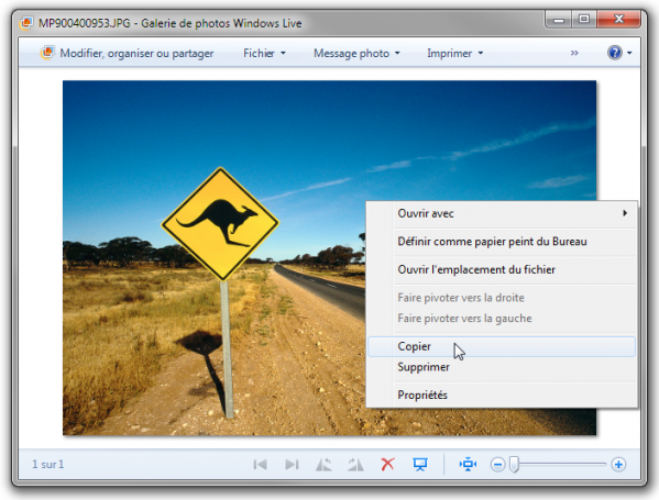 Cette action va copier l'image dans le presse-papiers