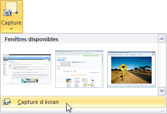 Accès à l'outil Capture