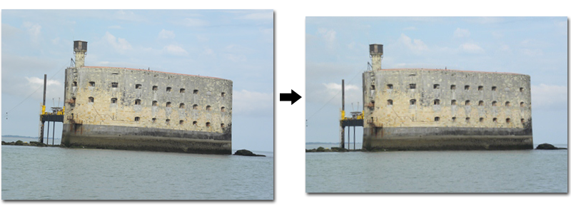 Fort Boyard redressé
