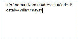 Toutes les données ont été insérées dans la première étiquette