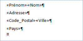 Les champs ont été répartis sur plusieurs lignes