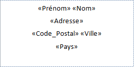 La première étiquette est définie et mise en forme