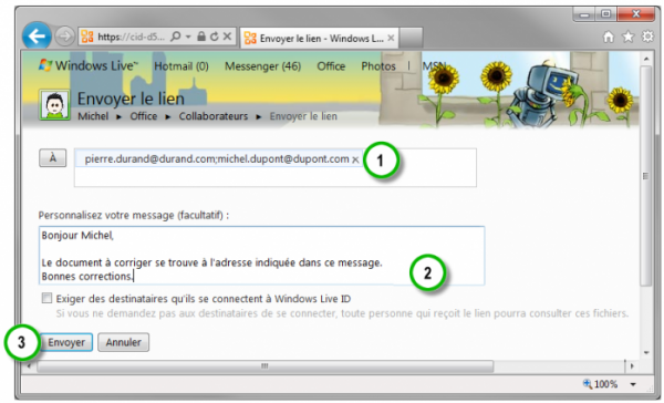 Le lien vers le document est sur le point d'être envoyé aux correcteurs
