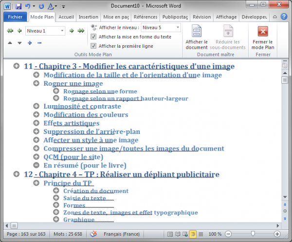 La structure apparaît clairement grâce aux niveaux de titres