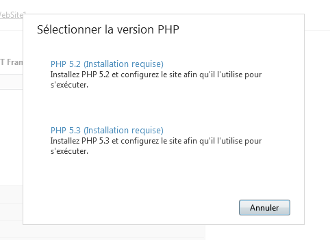 Installation de PHP