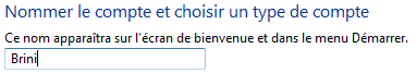 Nommer le nouveau compte