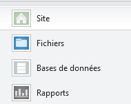 Les sections de WebMatrix