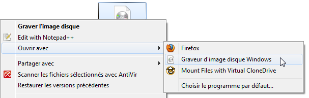 Graveur d’image disque Windows