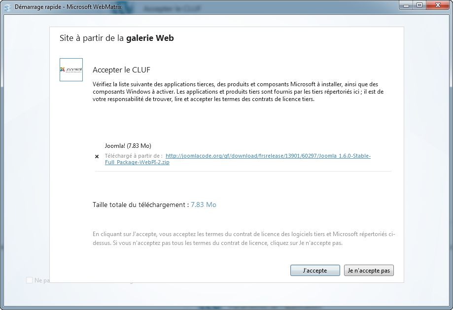 Téléchargement de Joomla