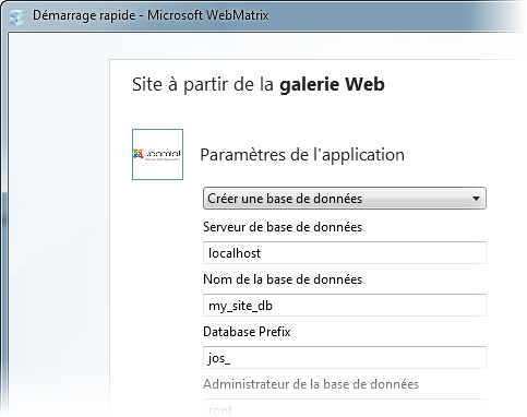 Configuration du projet Joomla