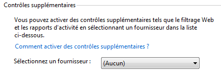 Choix du fournisseur de contrôle