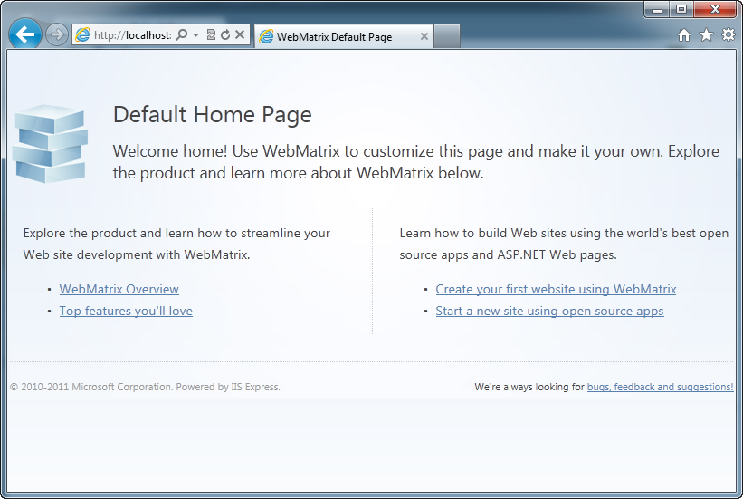 Site web dans le navigateur
