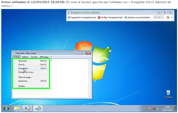 Capture automatique de l'enregistreur