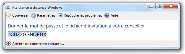 Mot de passe pour l'assistance