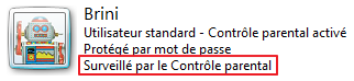 Contrôle parental activé