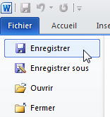 Fichier → Enregistrer.
