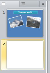 Une nouvelle diapositive, vierge, apparaît dans la liste.