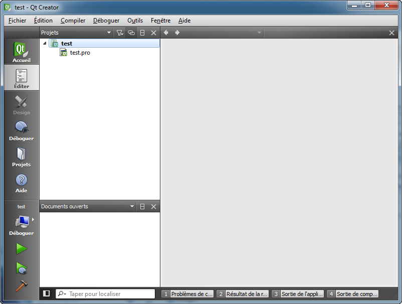 Notre projet vide dans Qt Creator