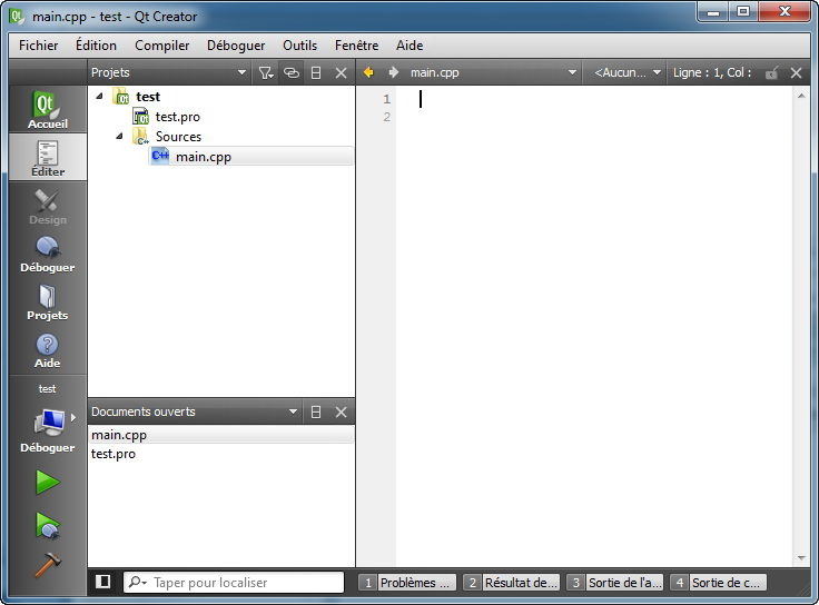 Ouverture du fichier vide