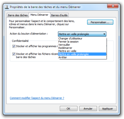 Changer le bouton d'alimentation