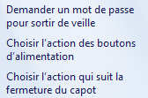 Options indépendantes du mode