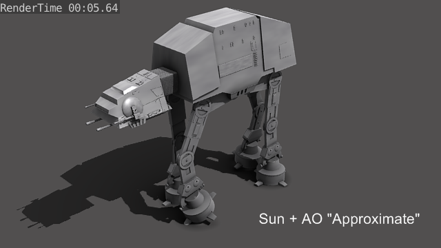 Éclairage Sun et Ambient Occlusion, option Approximate
