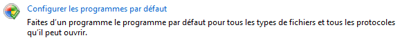 Configurer les programmes par défaut