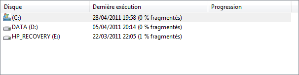 Choix du disque à défragmenter