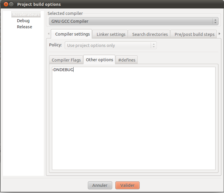 Désactiver les assertions