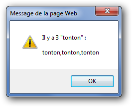 Il y a trois occurrences de « tonton »