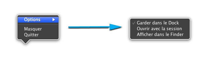 Les options du menu Options