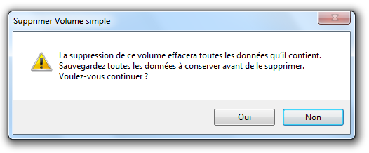Attention à la suppression de partition !