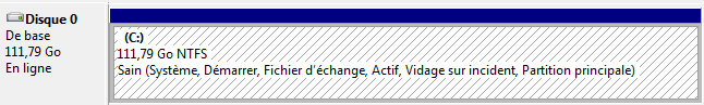 Disque avec une seule partition C