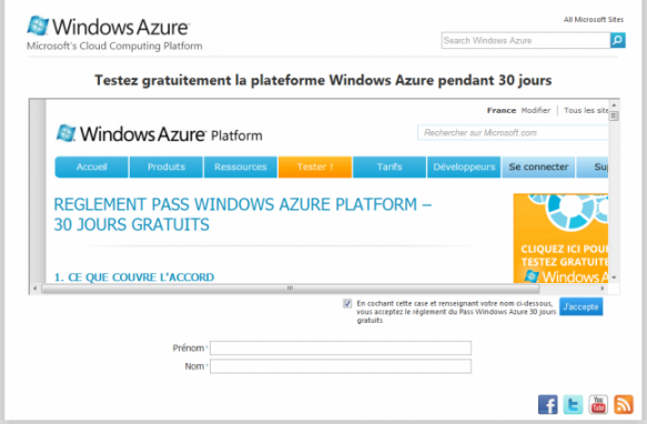 Inscription Azure 2