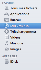 Barre latérale du Finder