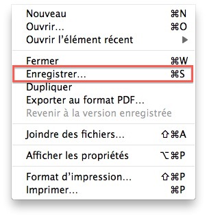 Enregistrer un document dans TextEdit