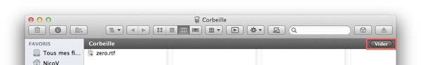 Vider la Corbeille via le Finder